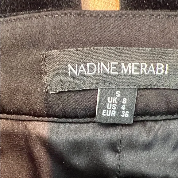 NADINE MERABI Davina Elegant Black Velvet Flare Trousers Size 4(S) New - Picture 3 of 9